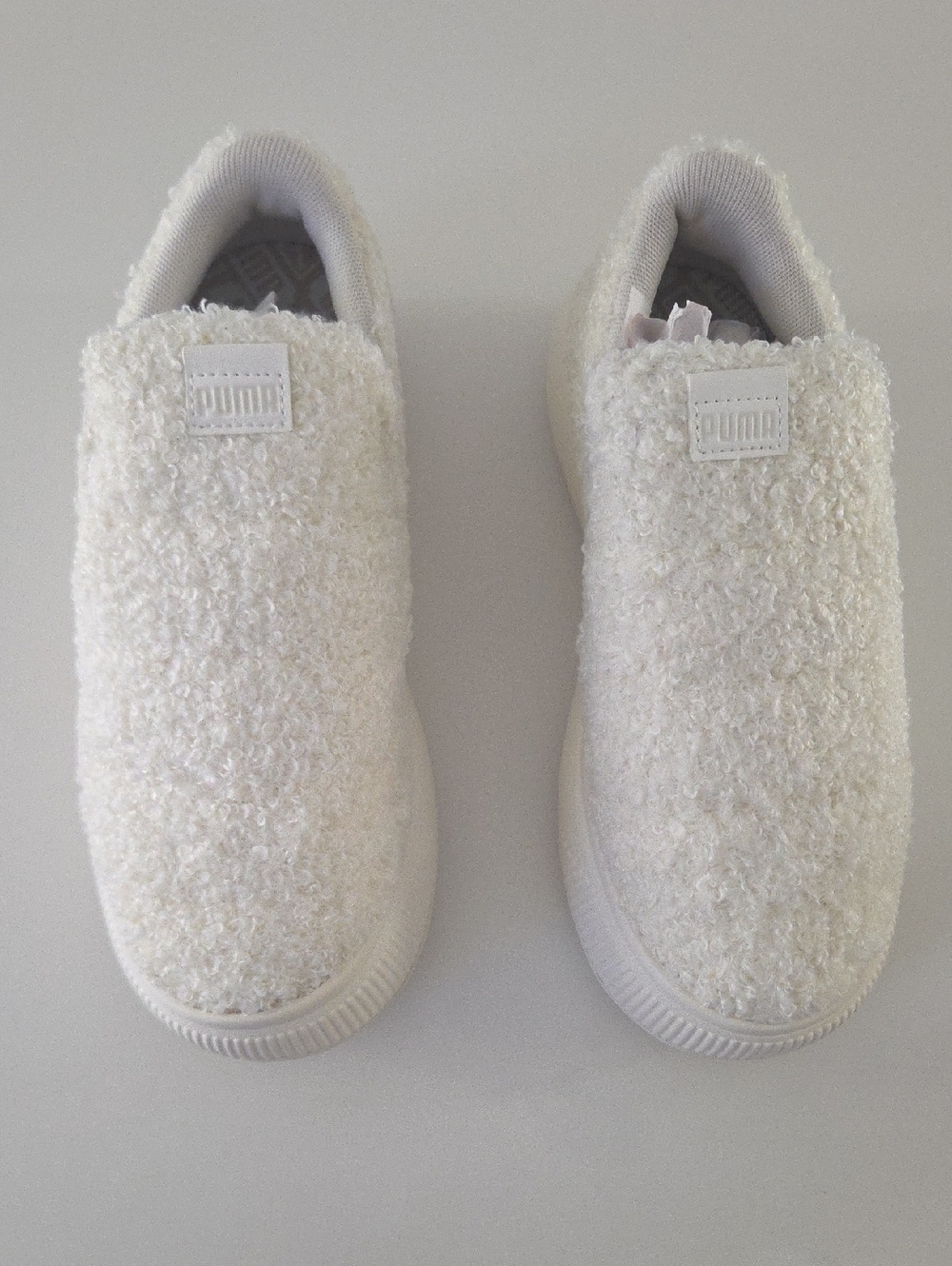 Puma Cream Fuzzy Slip-On Sneakers